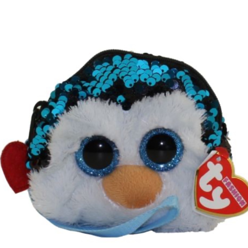 TY Beanie Boo Penguin with Blue Sequins